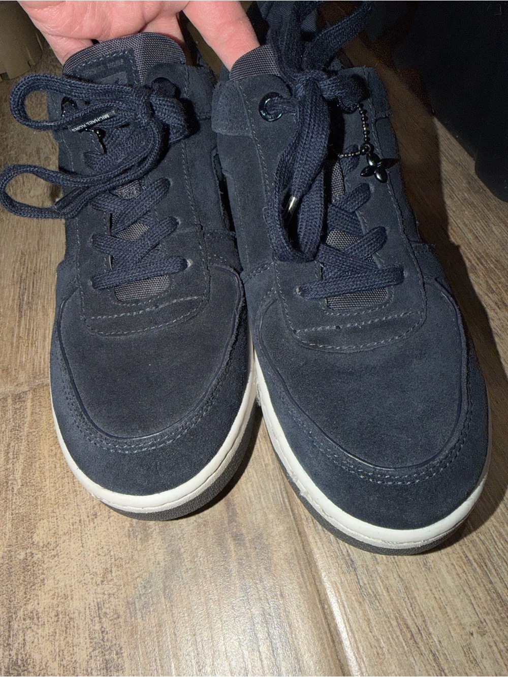 Michael Kors Women’s Suede Sneakers in Navy with White Soles